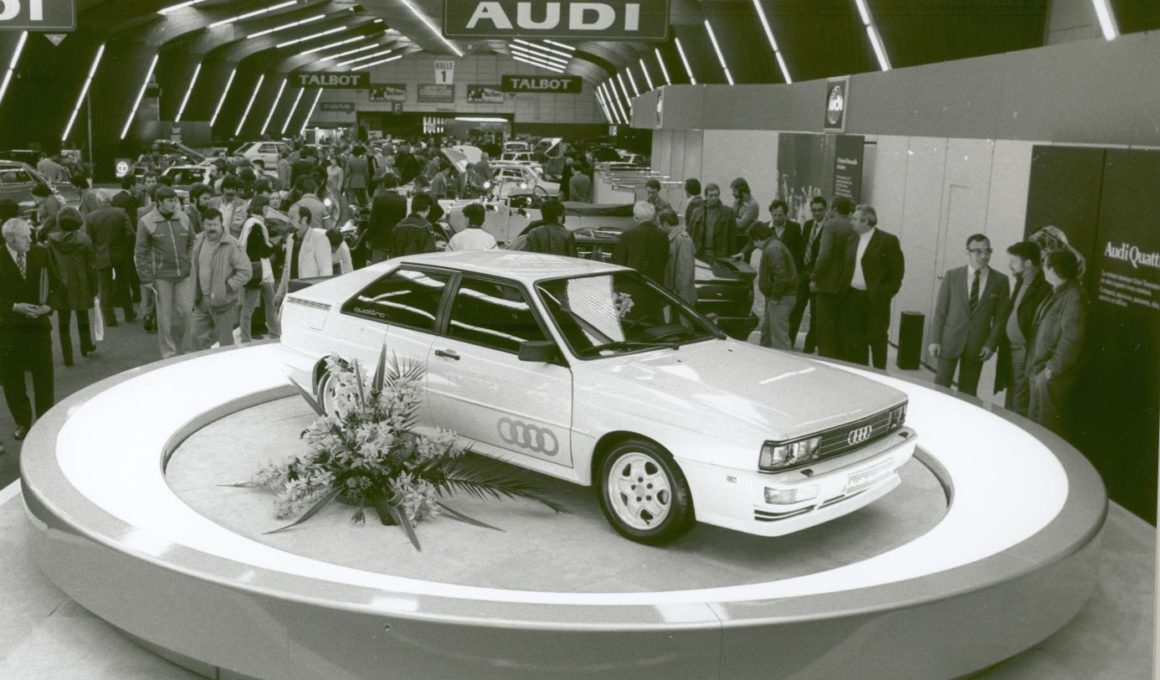 L'Audi Quattro el dia que va ser presentat a Ginebra fa 40 anys