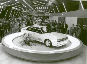 L'Audi Quattro el dia que va ser presentat a Ginebra fa 40 anys